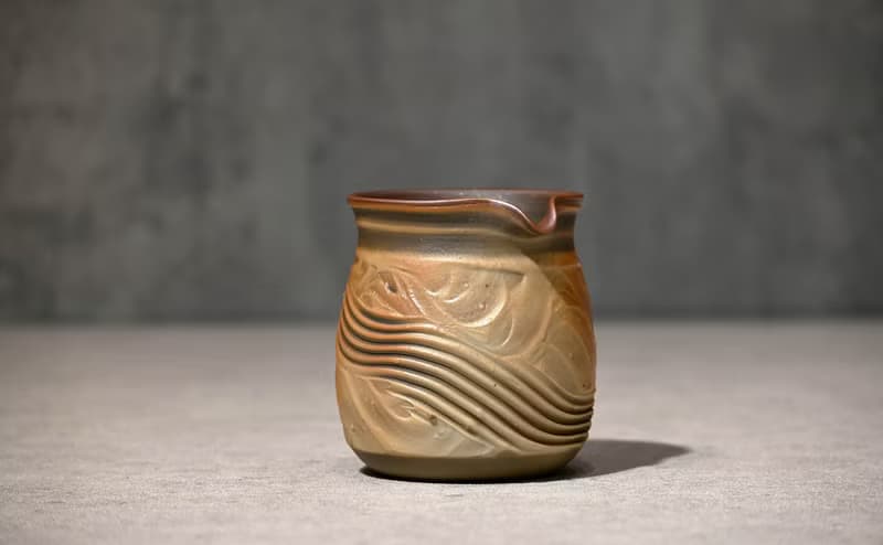 | 275cc | 柴燒無把茶海線條款 公道杯 勻杯 【臻麟陶藝】