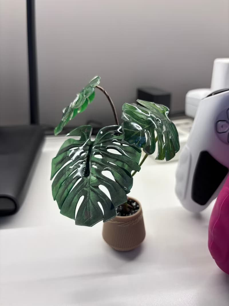 原創微縮龜背竹擺件