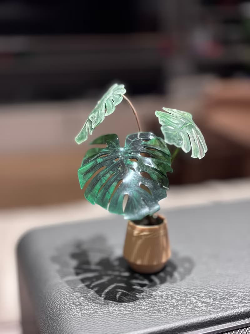 原創微縮龜背竹擺件
