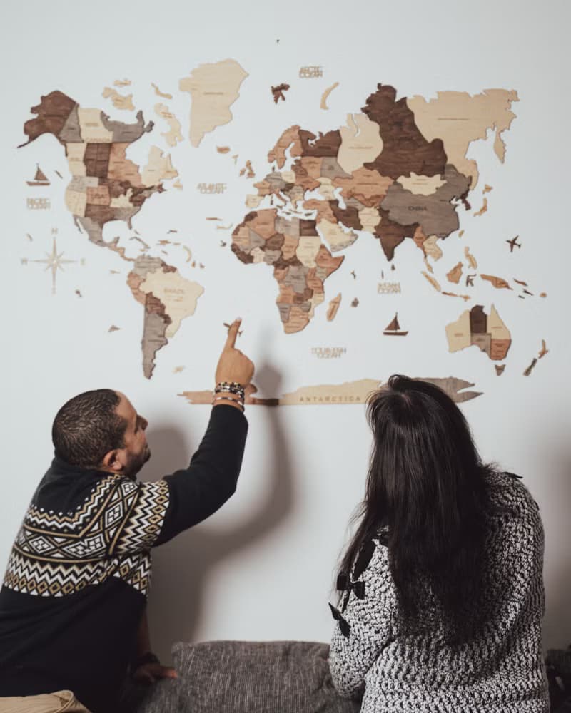 Wooden Map, Large Wall Art, Wood World Map, Unique Home Decor Puzzle, Christmas