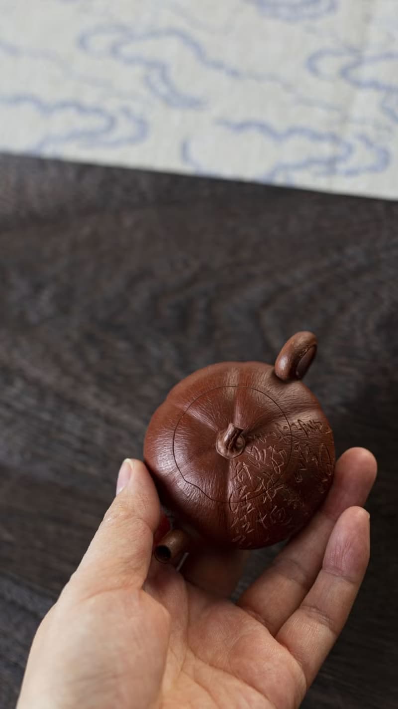 送禮紫砂壺茶壺小南瓜 双色款  把玩器 全手工制作 65CC精品把玩