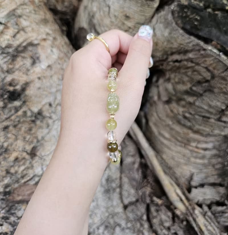 夏多內白酒-豐盛招財水晶/沙弗萊石/貔貅款水晶/水晶手鍊