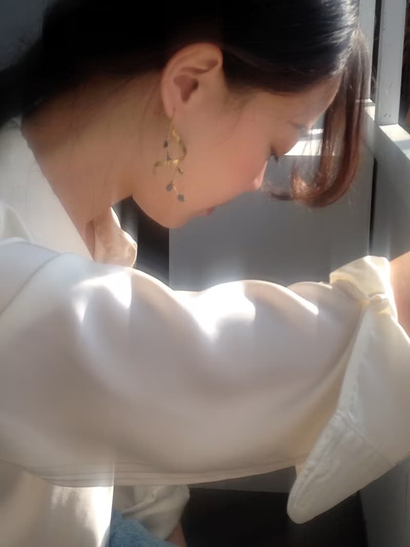 染色體落葉耳環/耳夾 手工樹脂 夾式耳環 耳夾 婚禮耳環 新娘