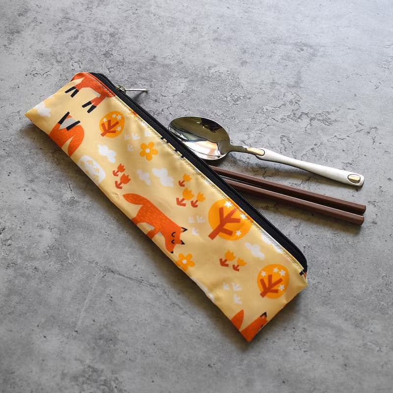外出餐具組(筷袋+筷子+湯匙)_狐狸