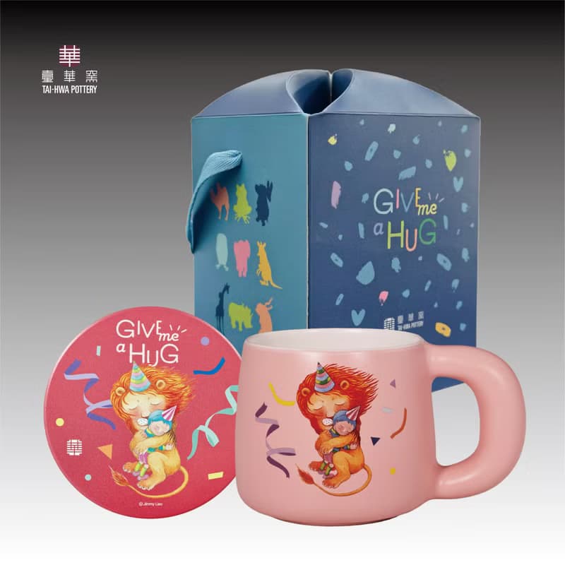 幾米 擁抱 日日馬克杯 獅子(桃紅釉)