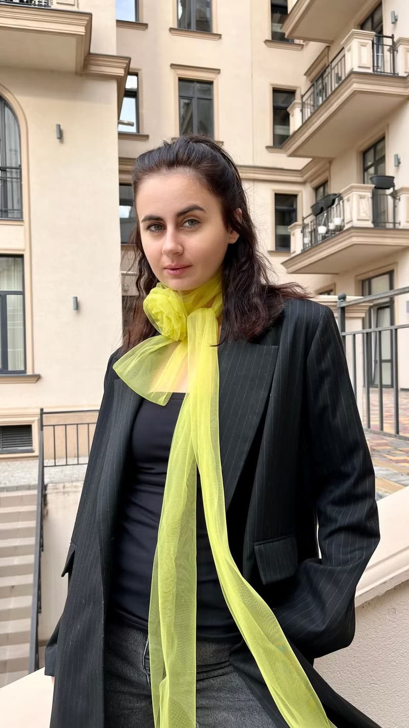Sheer Rose Green Scarf with Rose  Olive Tulle Wrap with Floral Choker Necklaces