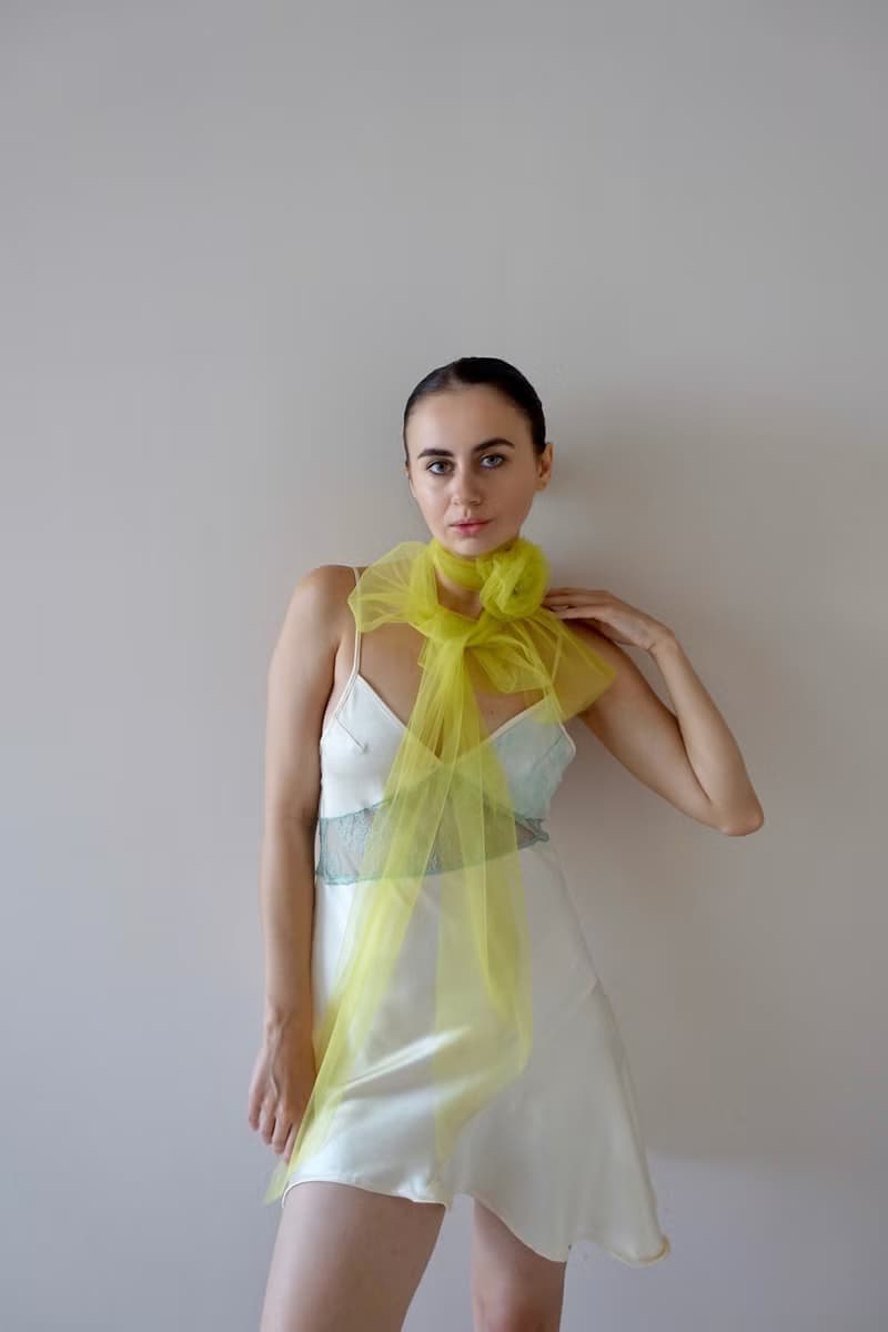 Sheer Rose Green Scarf with Rose  Olive Tulle Wrap with Floral Choker Necklaces