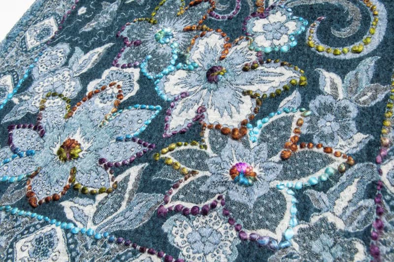 喀什米爾Cashmere/水煮羊毛披肩/針織圍巾/刺繡圍巾/羊絨披巾-花