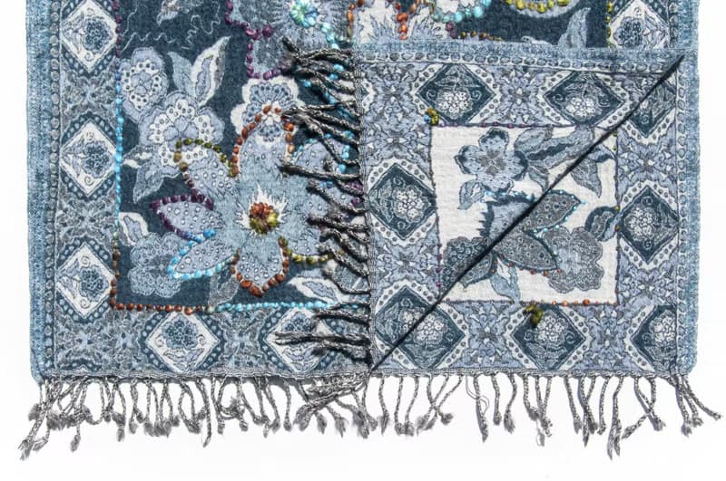 喀什米爾Cashmere/水煮羊毛披肩/針織圍巾/刺繡圍巾/羊絨披巾-花
