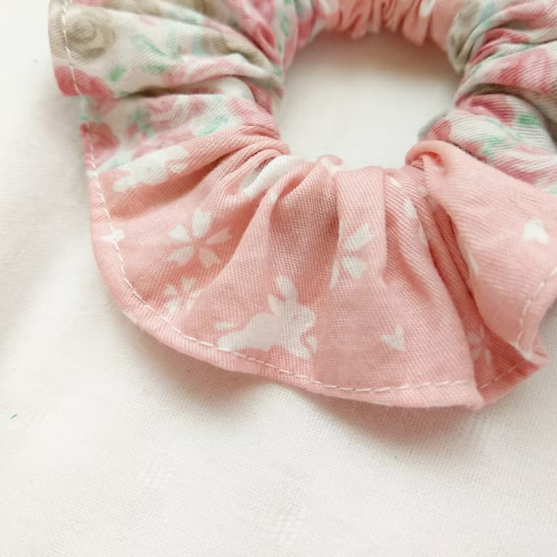 莫蘭迪花兔。手工甜甜圈髮束 大腸圈
