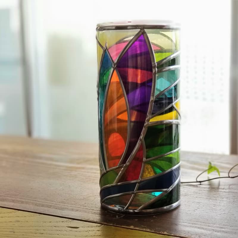 ガラスラウンド型花瓶　ティンカーベルの森２