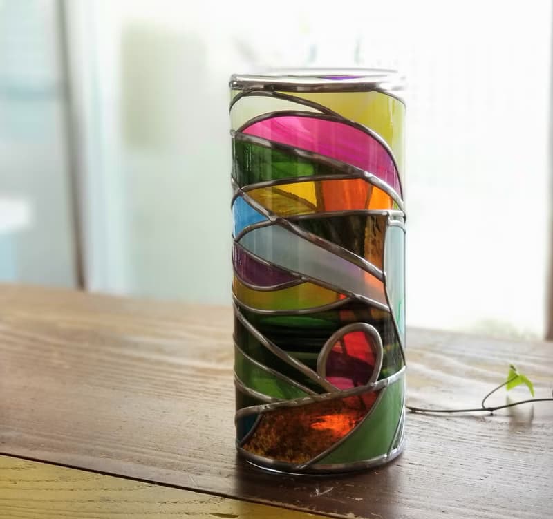 ガラスラウンド型花瓶　ティンカーベルの森２