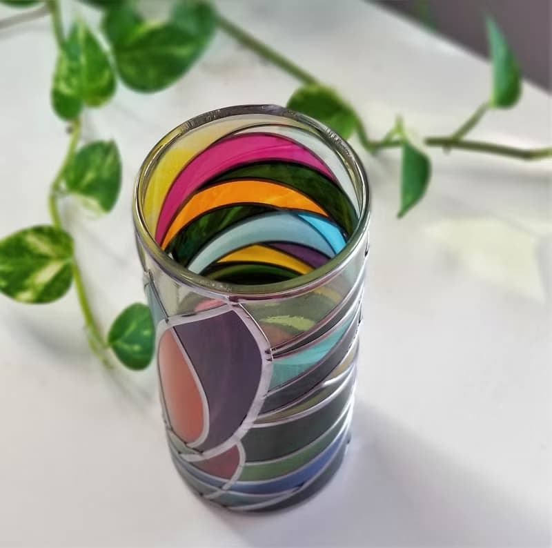 ガラスラウンド型花瓶　ティンカーベルの森２