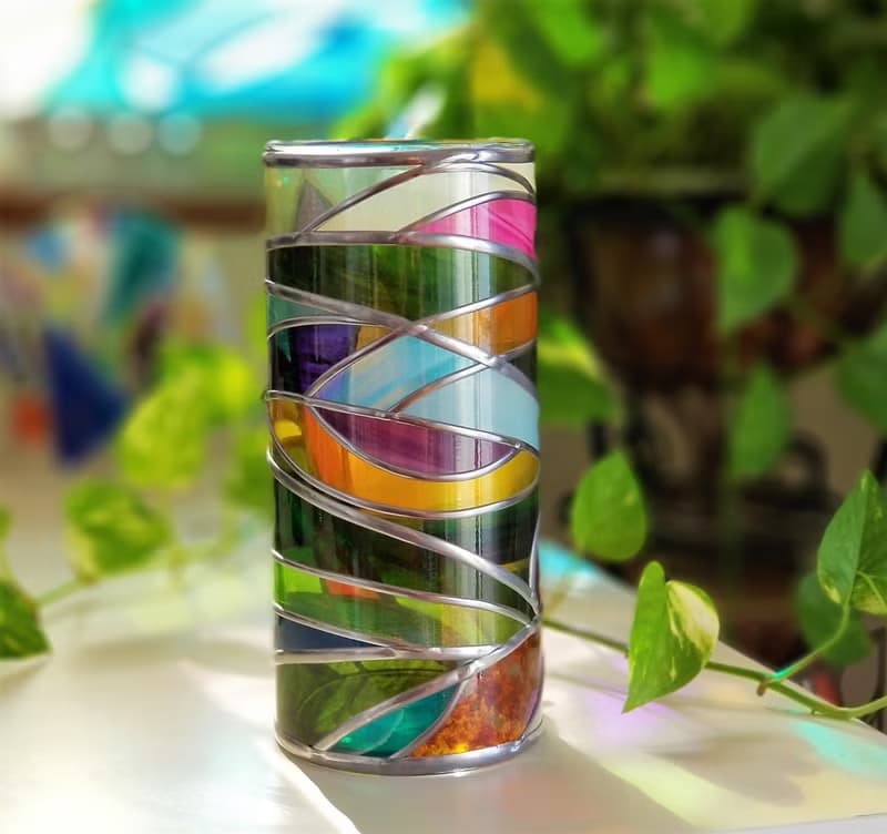 ガラスラウンド型花瓶　ティンカーベルの森２