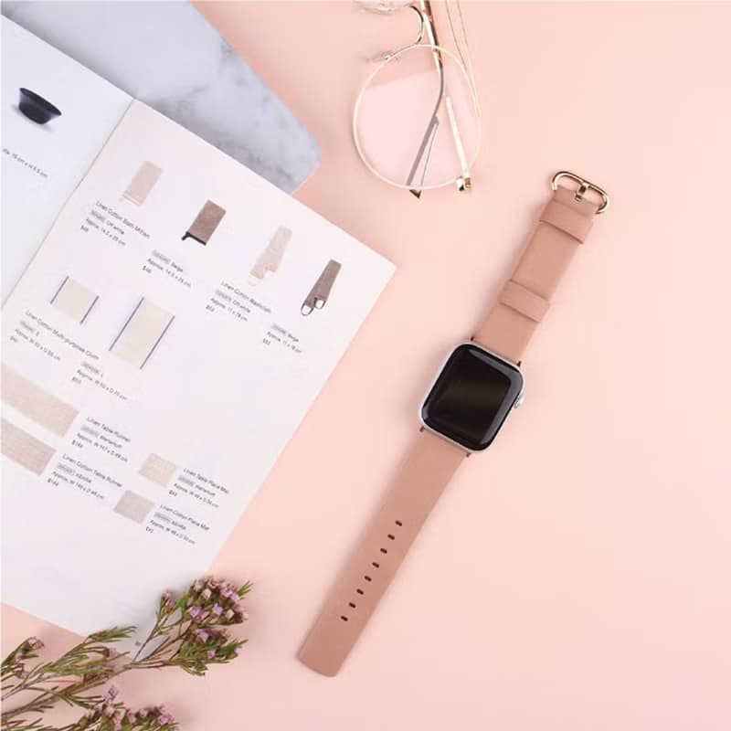 Applewatch 38/40mm Mondain極簡不銹鋼柔軟真皮錶帶