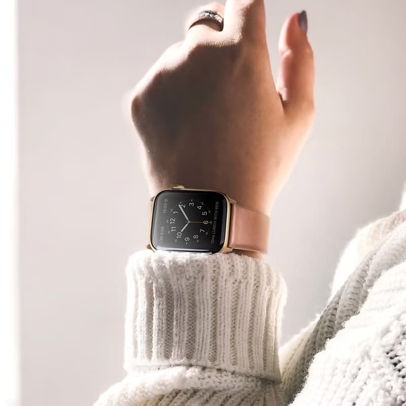 Applewatch 38/40mm Mondain極簡不銹鋼柔軟真皮錶帶