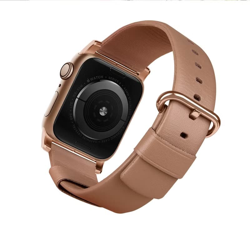 Applewatch 38/40mm Mondain極簡不銹鋼柔軟真皮錶帶