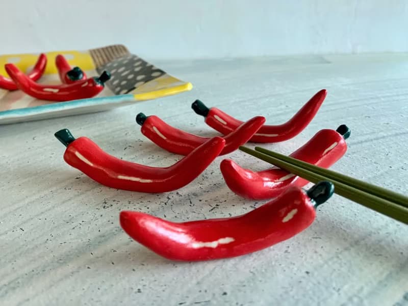 紅火朝天椒陶製筷子架_陶器筷架