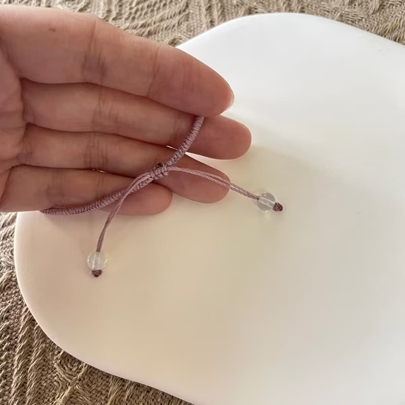 紫水晶平安扣編織手鍊