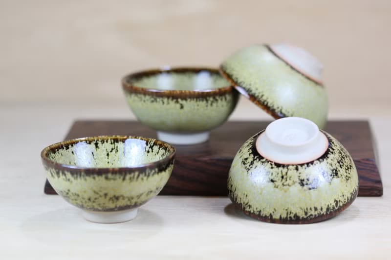 【送禮好物】60ml 綠藻 天目釉 圓滿茶杯 鶯歌名家葉敏祥作品