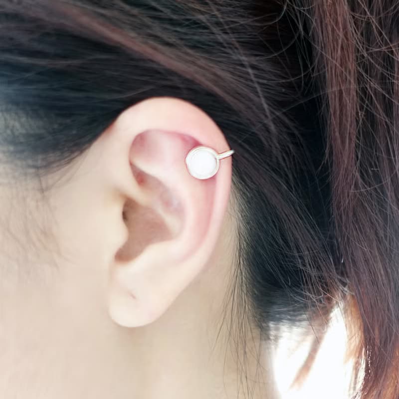 GENIES精靈系列 - 黑瑪瑙 純銀 耳環 耳夾 耳骨夾