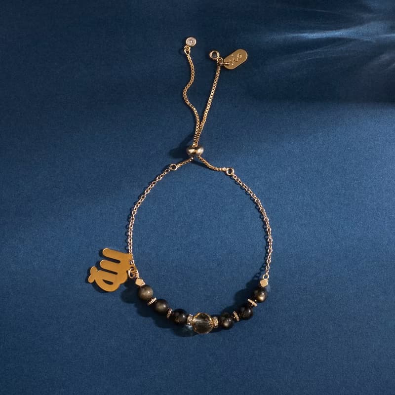 【群星】夜空流石-黃水晶金曜石手鍊#星座限定