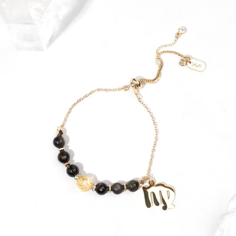 【群星】夜空流石-黃水晶金曜石手鍊#星座限定