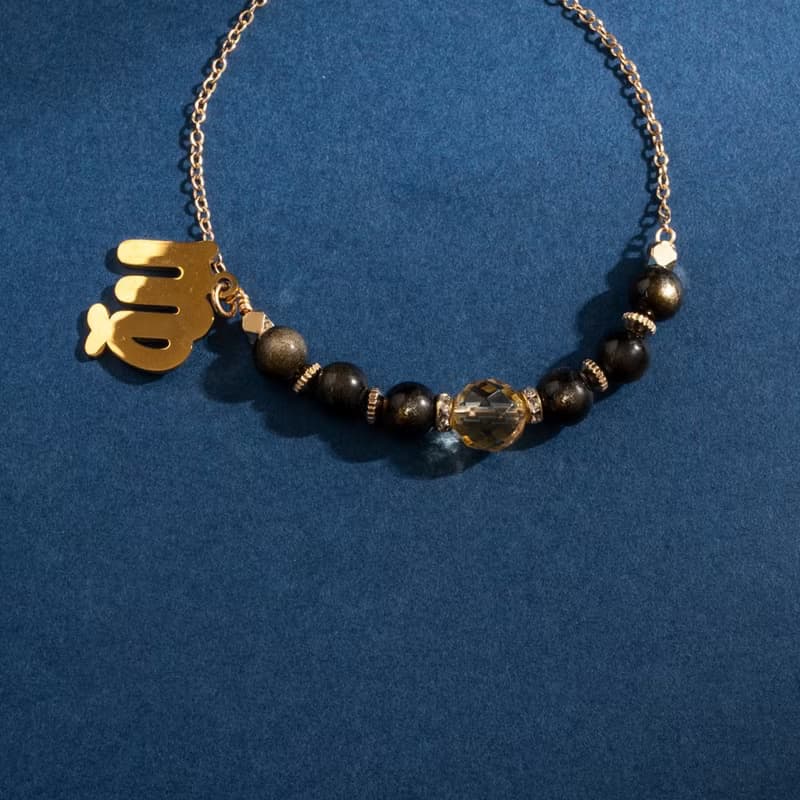 【群星】夜空流石-黃水晶金曜石手鍊#星座限定