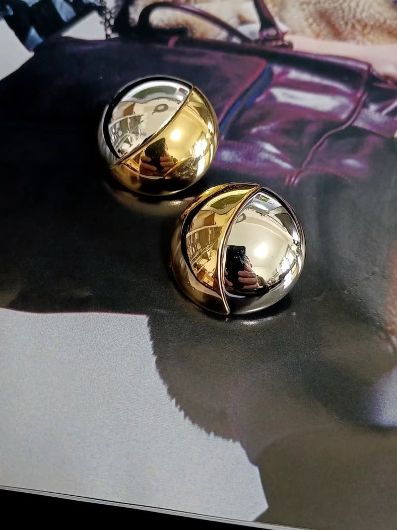 vintage jewelry  Monet 經典金銀雲形雙色 夾式耳環