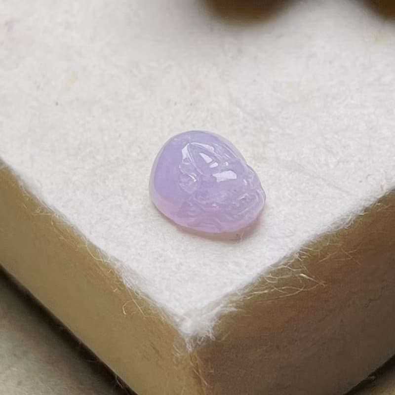 【招財神獸】冰種紫羅蘭貔貅| 戒面| 裸石| 天然緬甸翡翠| 送禮