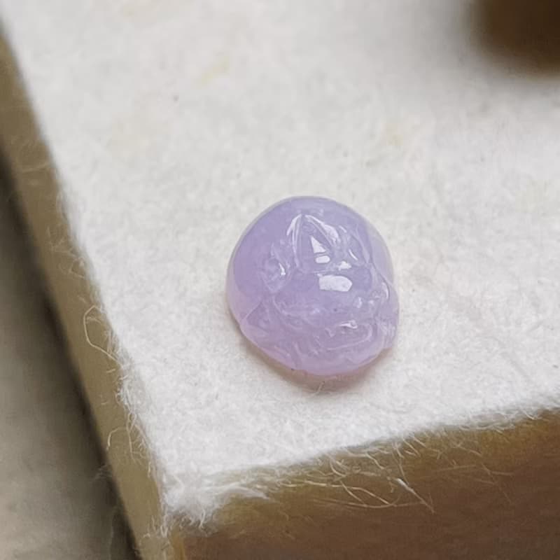 【招財神獸】冰種紫羅蘭貔貅| 戒面| 裸石| 天然緬甸翡翠| 送禮