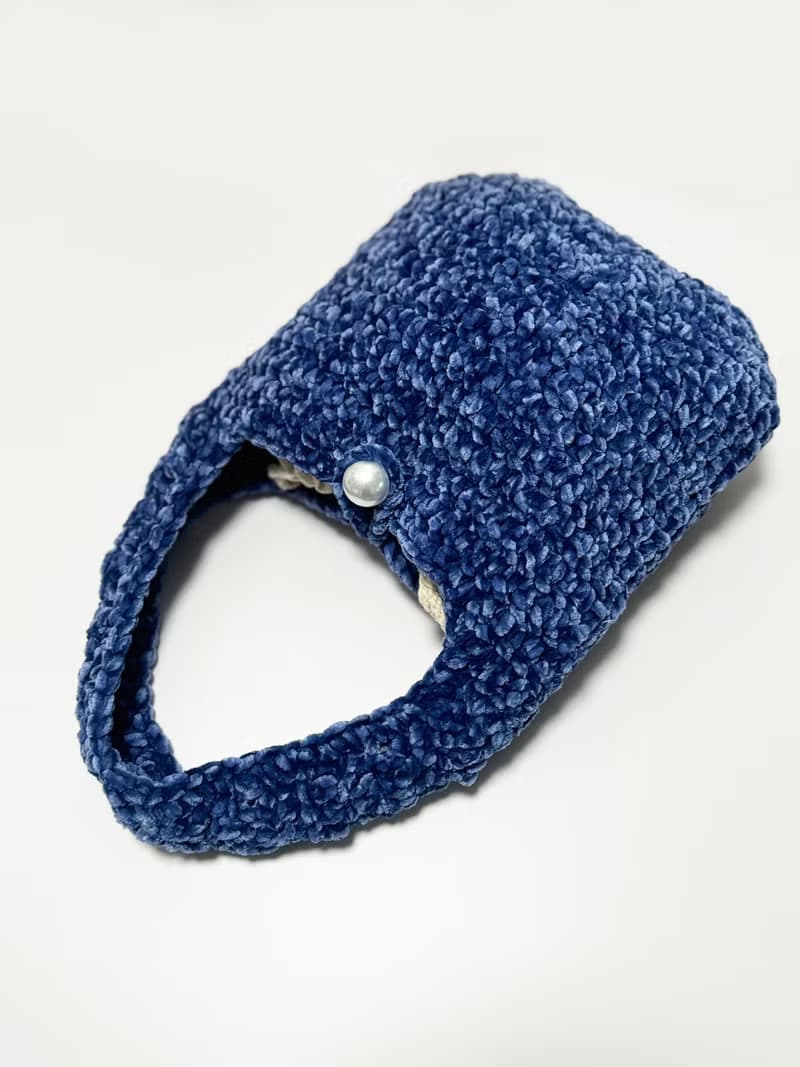 鈎織絲絨側孭袋