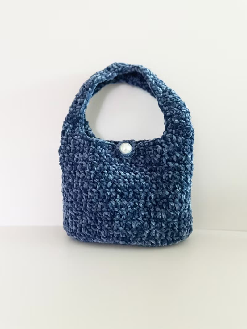 鈎織絲絨側孭袋