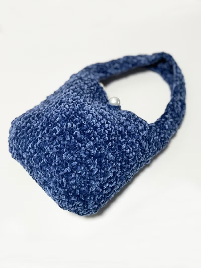 鈎織絲絨側孭袋