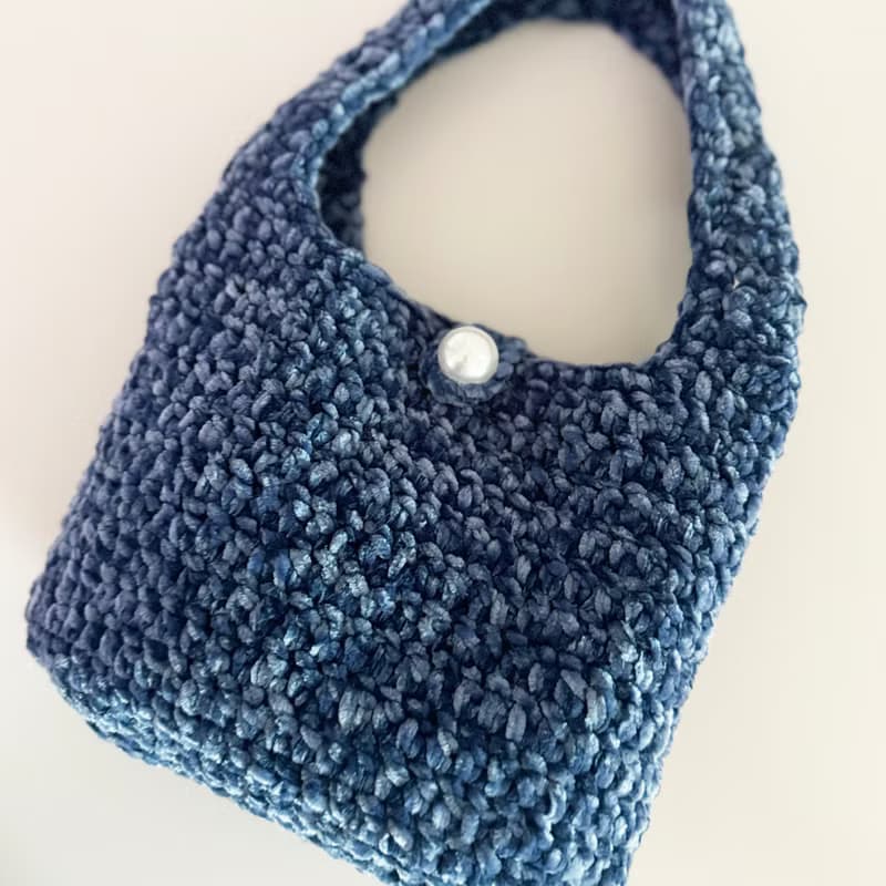 鈎織絲絨側孭袋