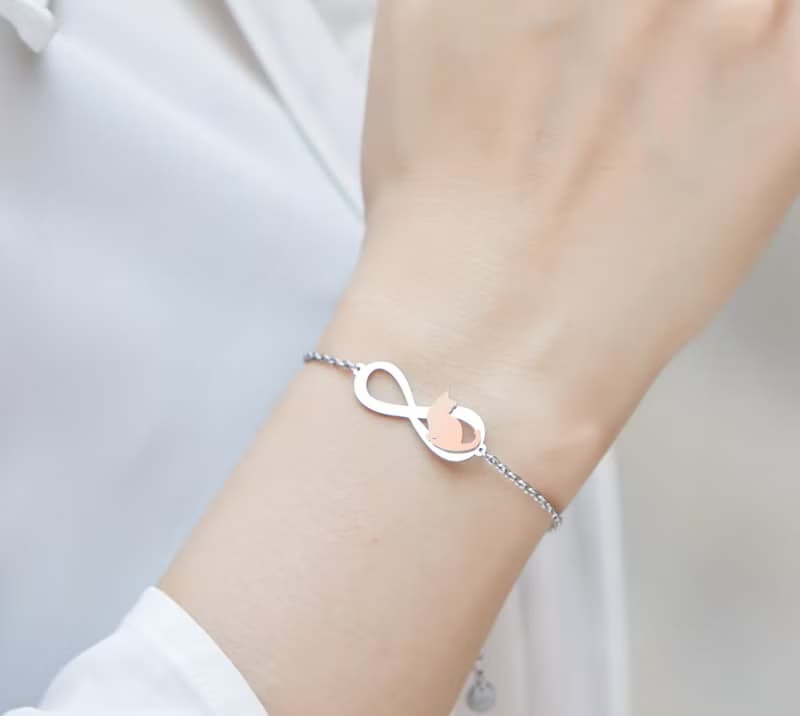 回頭的貓手鍊 - 永恆與貓系列-抗敏醫療鋼