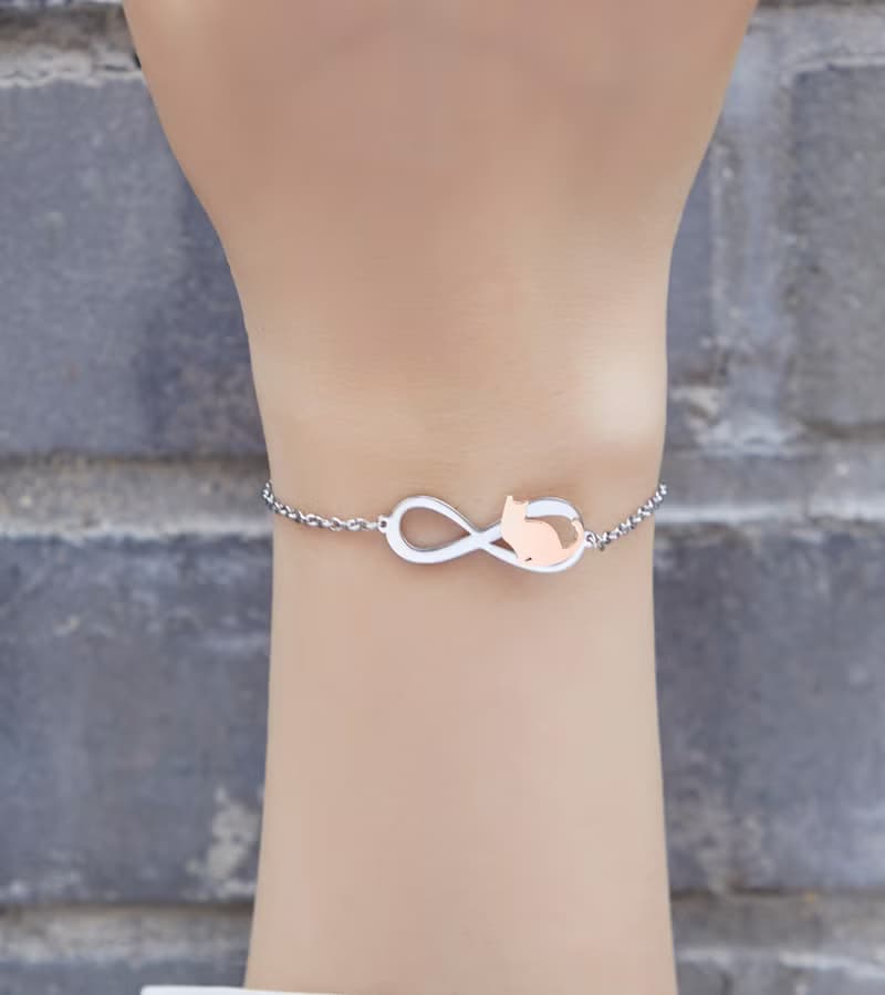 回頭的貓手鍊 - 永恆與貓系列-抗敏醫療鋼