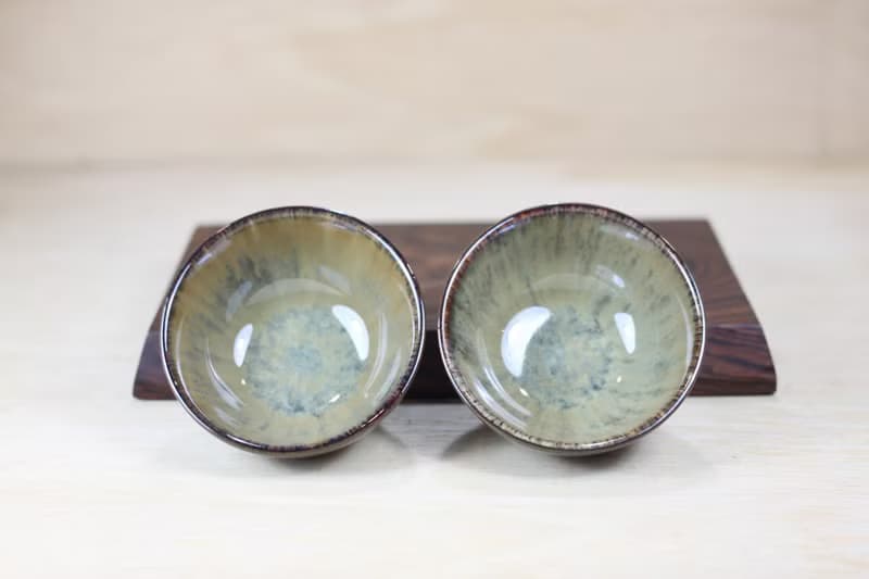 【送禮好物】60ml 沙瀑 天目釉 圓滿對杯 鶯歌名家葉敏祥作品