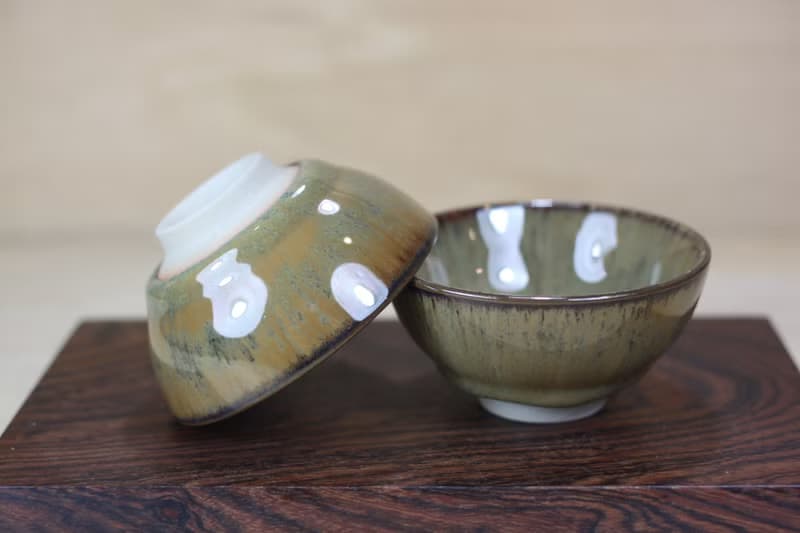 【送禮好物】60ml 沙瀑 天目釉 圓滿對杯 鶯歌名家葉敏祥作品