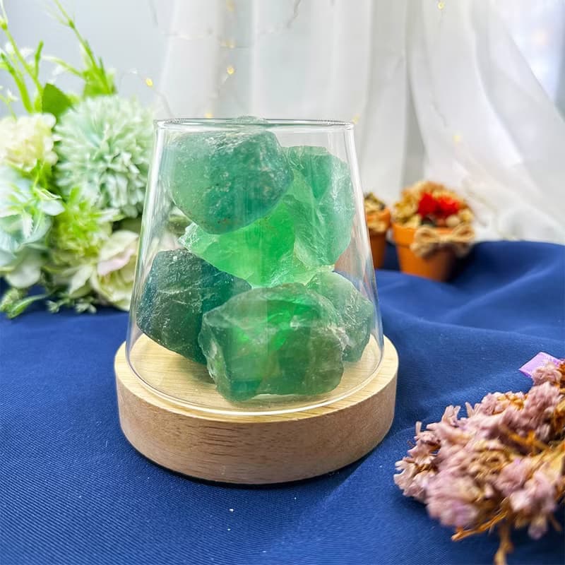 【MU工坊】綠瑩石擴香石/水晶擴香燈/碎石/室內香薰/淨化小夜燈
