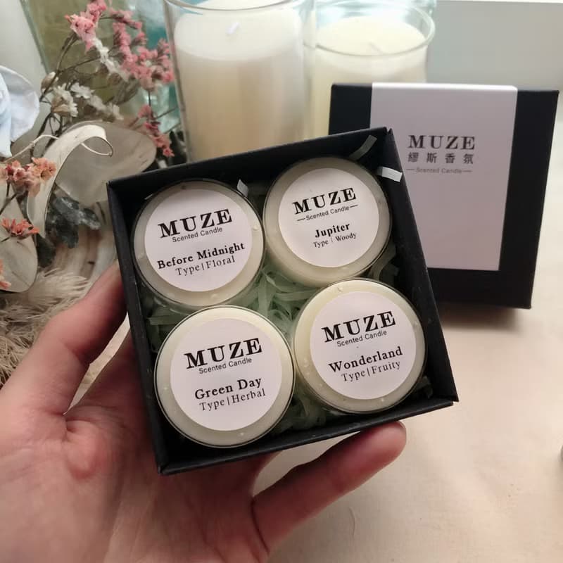 【交換禮物推薦】手工香氛蠟燭 茶蠟15g 四入優惠禮盒組