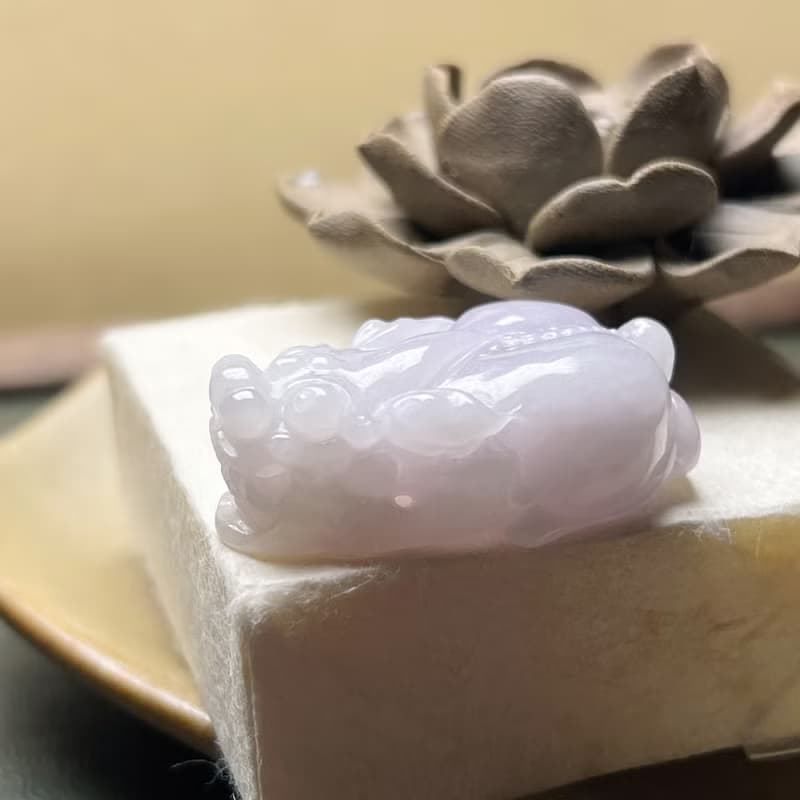 【招財神獸】冰種紫羅蘭翡翠貔貅 | 天然緬甸玉翡翠A貨 | 送禮