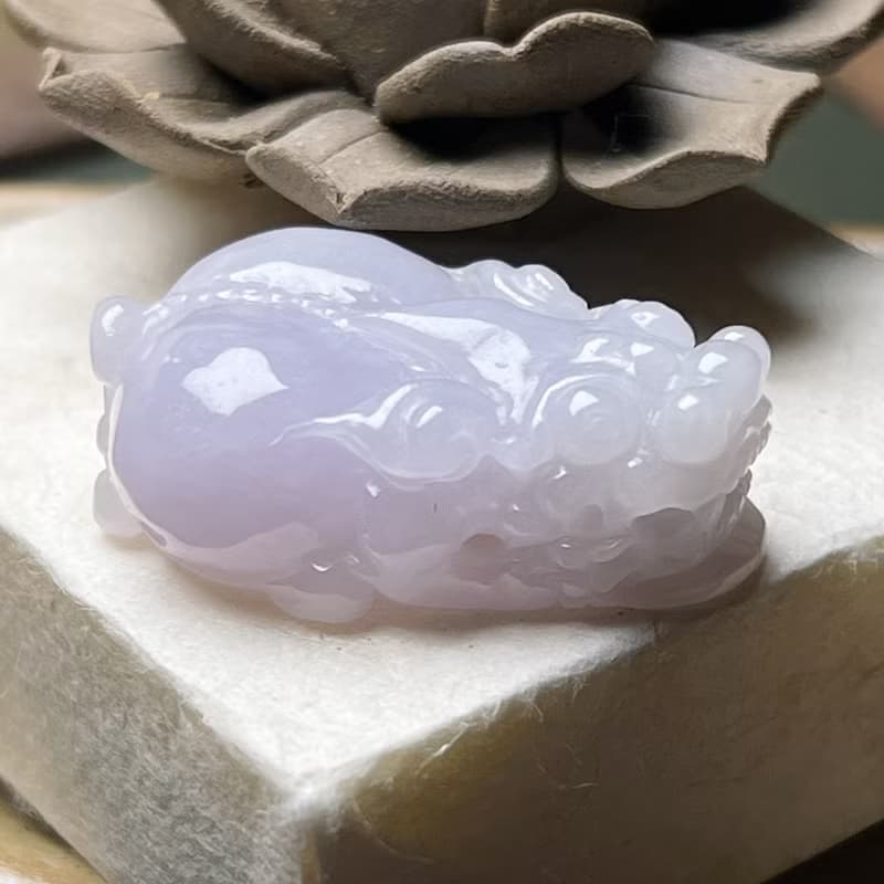 【招財神獸】冰種紫羅蘭翡翠貔貅 | 天然緬甸玉翡翠A貨 | 送禮