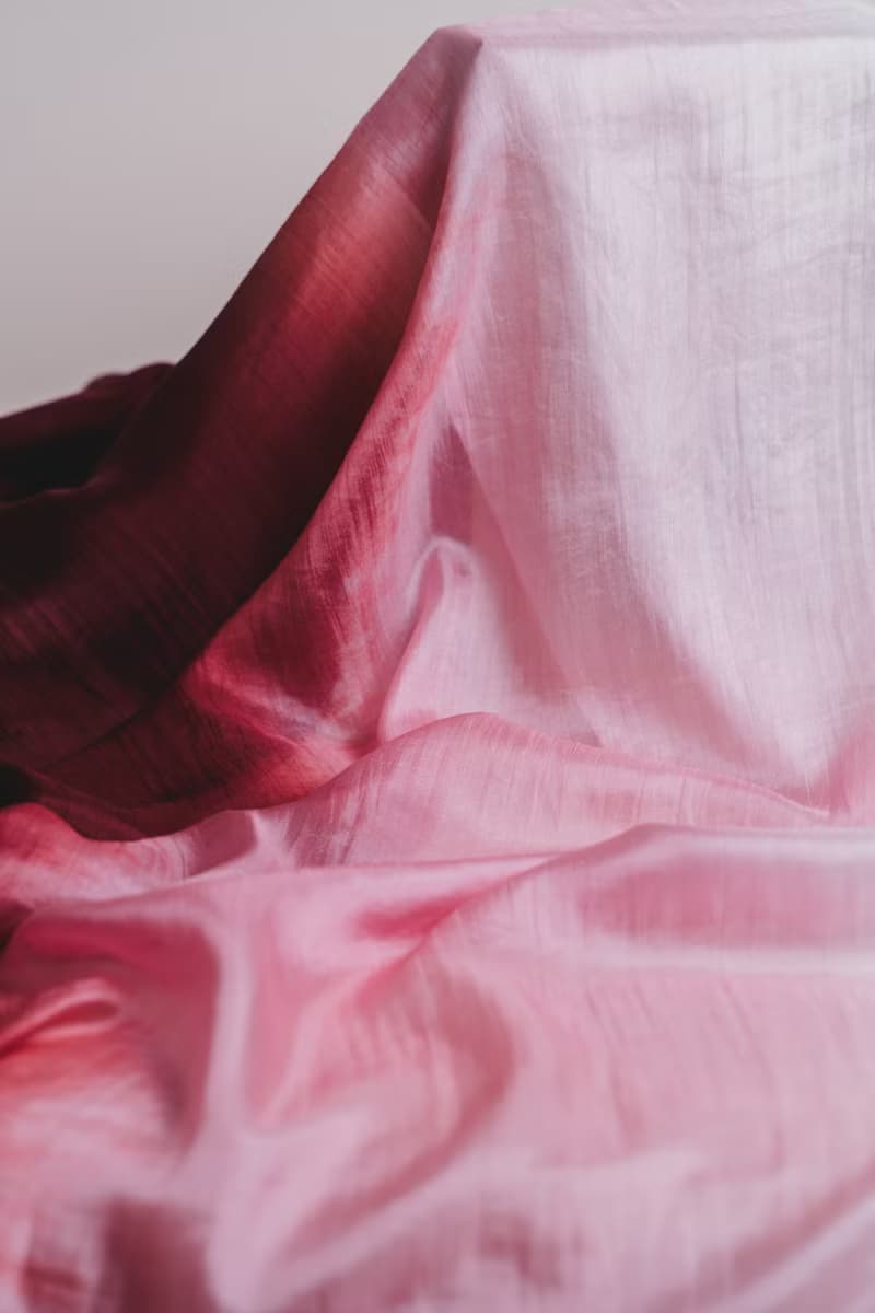 100% Mulberry Silk Scarf – Hand Dyed, Lightweight,Burgundy- Pink Ombre