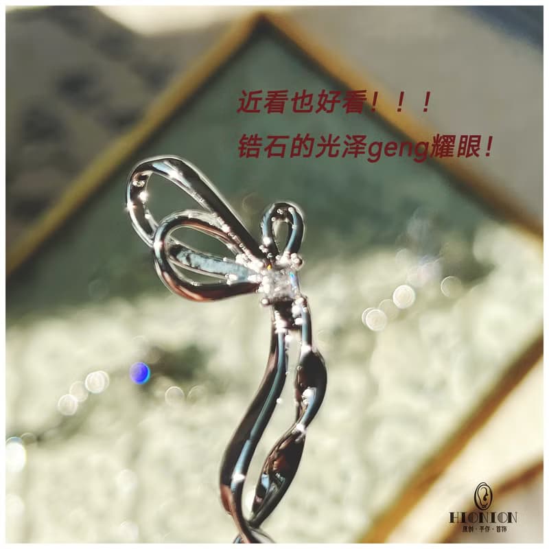 Hi Onion小眾銀鍍金耳釘鑲鑽無耳洞蚊香盤耳夾蝴蝶結流蘇長款耳環