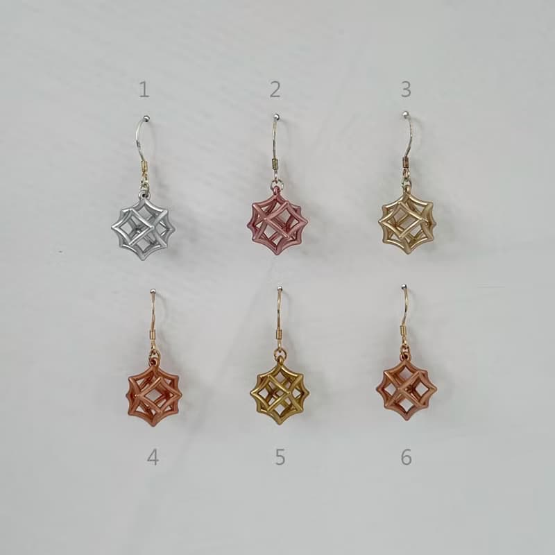 【O34a】幾何耳飾 鏤空圓管 晶格 樹脂 金屬色系