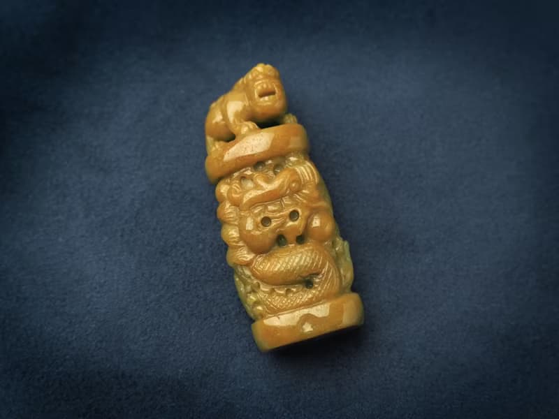 貔貅印章 / 雕刻章 / 開運印章 | 糯種黃翡翠 | 天然翡翠印章