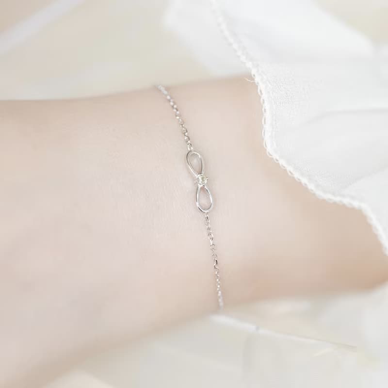 橄欖石925純銀無限設計手鍊