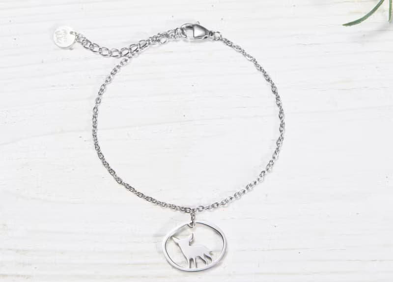 吉娃娃手鍊 -狗狗小印章系列- 抗敏醫療鋼