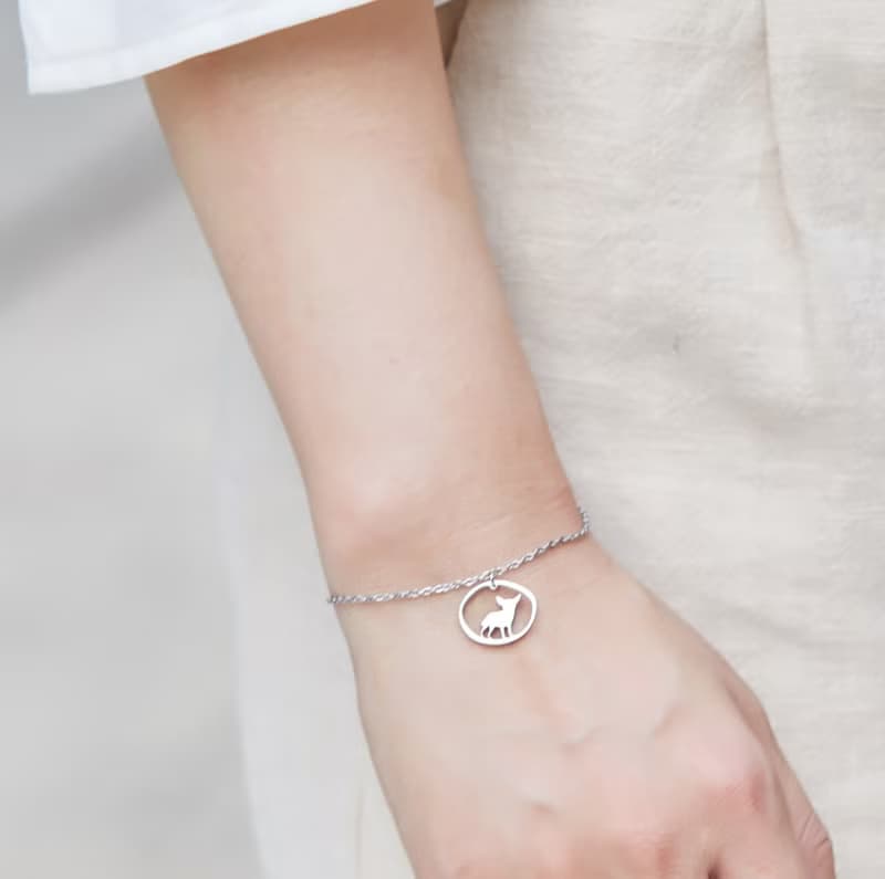 吉娃娃手鍊 -狗狗小印章系列- 抗敏醫療鋼